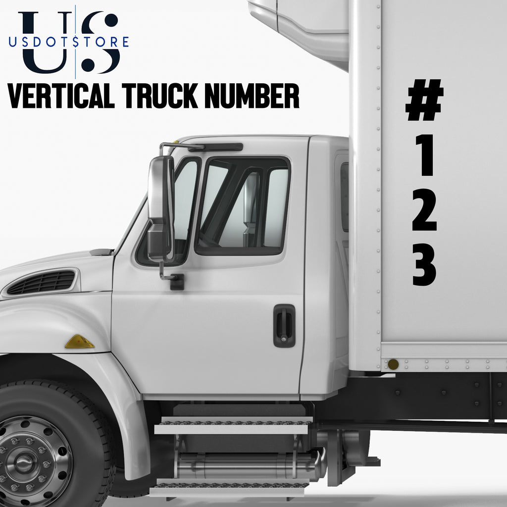 Vertical Box Truck Unit Number Sticker Decal Lettering (Set of 2) –  USDOTSTORE